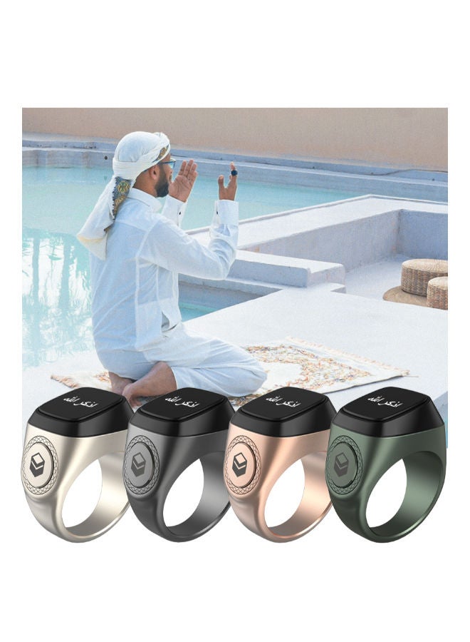iQIBLA Smart Tasbih Zikr Aluminium Ring - Black - 20mm - Image 4
