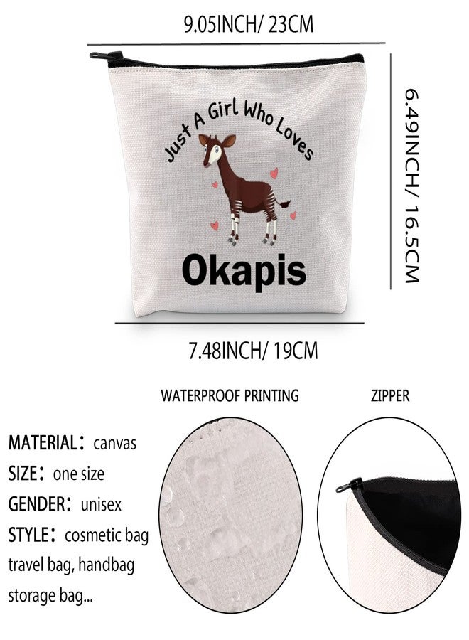 XYANFA Okapis Makeup Bag Cute Okapi Lover Gift Forest Griaffe Zebra Giraffe Gift Just A Girl Who Loves Okapis (A Girl Loves Okapis) - Image 2