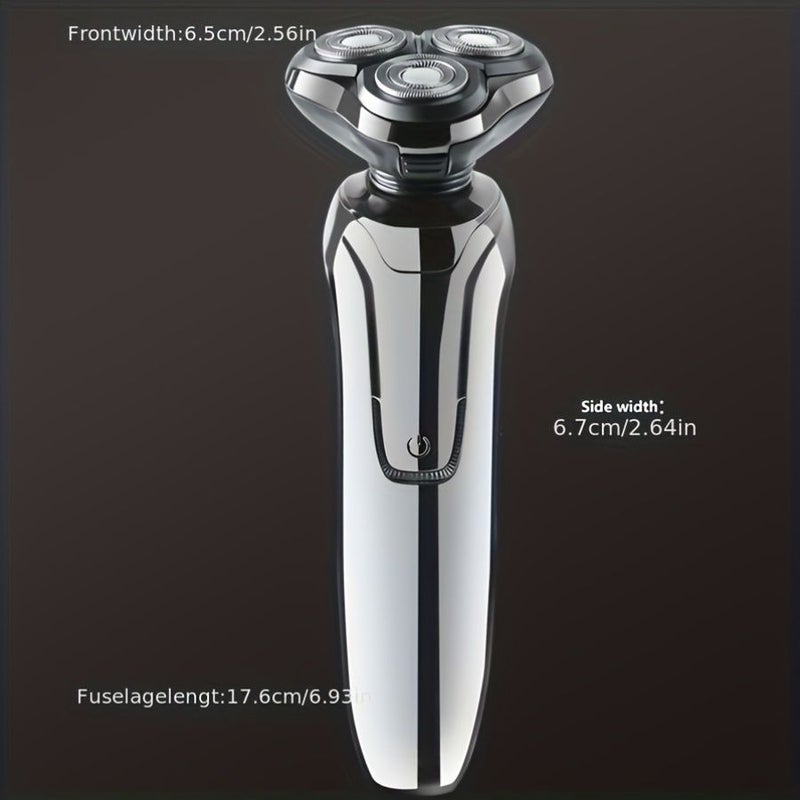 Men Gun Color 4D Floating Three Blade Electric Shaver with LED Display Type C Fast Charging - Image 4