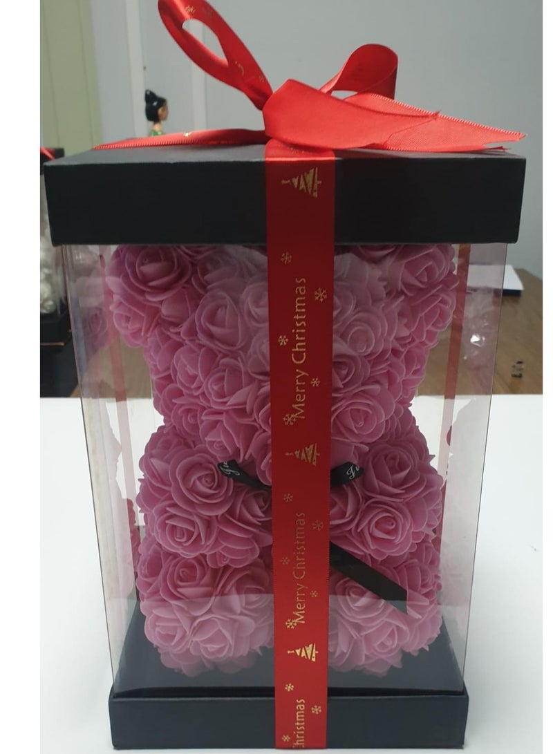 فيتاشيلي دمية دب وردي مقاس 35.56 سم مصنوعة يدويًا - مثالية لعيد الحب والذكرى السنوية وعيد الأم والكريسماس وأعياد الميلاد - Image 1