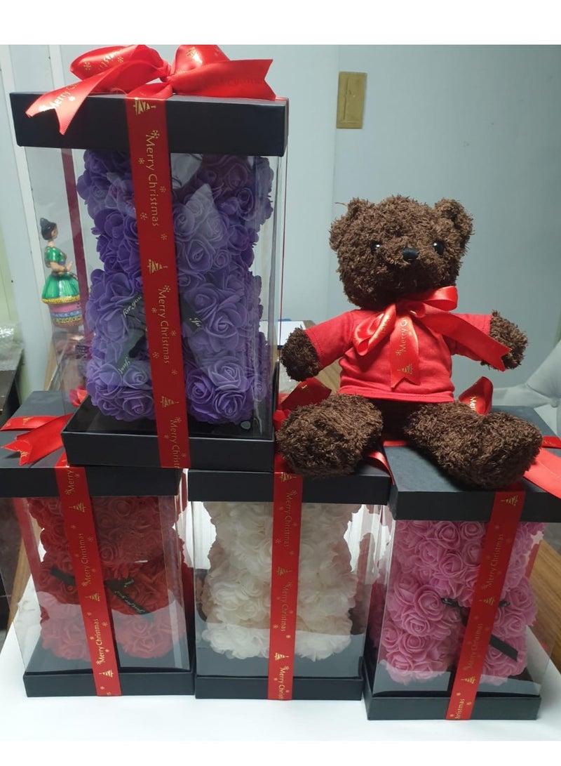 فيتاشيلي دمية دب وردي مقاس 35.56 سم مصنوعة يدويًا - مثالية لعيد الحب والذكرى السنوية وعيد الأم والكريسماس وأعياد الميلاد - Image 3