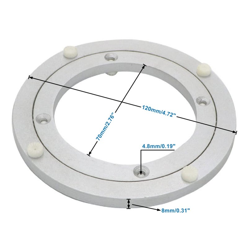 Dailydanny Aluminum Heavy Duty Lazy Susan Rotating Turntable Bearing Swivel Plate Hardware For Dining-Table (4 Inch) - Image 5