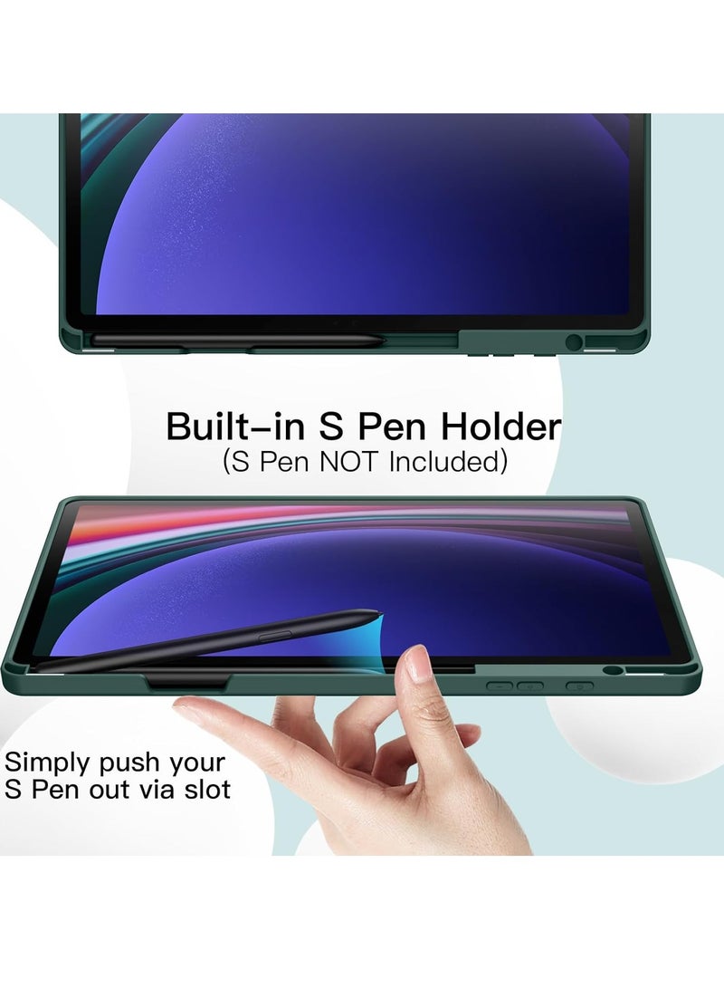 DUSALA Case for Samsung Galaxy Tab S10 Plus 12.4 Inch with S Pen Holder, Soft TPU Tri-Fold Stand Protective Tablet Cover, Support S Pen Charging, Auto Wake/Sleep - Image 3
