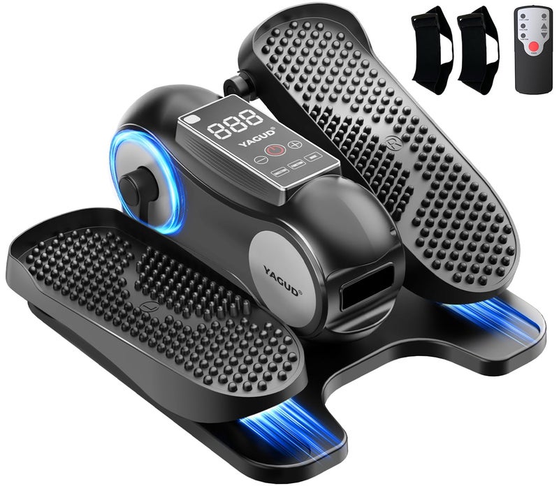 Yagud Under Desk Elliptical Machine, Elliptical Leg Exerciser as Seen on TV for Senior with Remote Control, Portable Quiet Electric Seated Pedal and 12 Adjustable Speed, Black - Image 1