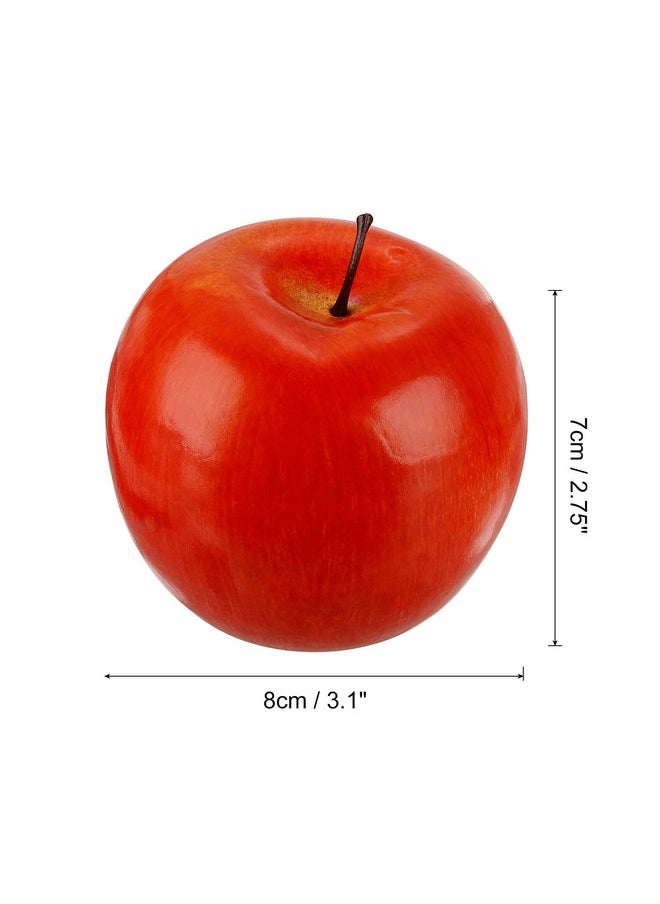uxcell uxcell 6Pcs Artificial Apples Faux Apples Bulk, Fake Apples Lifelike Simulation Fruit for Home Kitchen Party Christmas Photography Decoration, Red  - Image 2