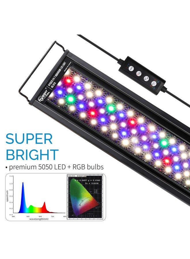 هايغر إضاءة حوض السمك LED المتقدمة مع مؤقت، دورة إضاءة 24/7 ووضع DIY، إضاءة حوض السمك الطيفية الكاملة لحوض السمك المزروع بالمياه العذبة مقاس 48-54 بوصة - Image 4