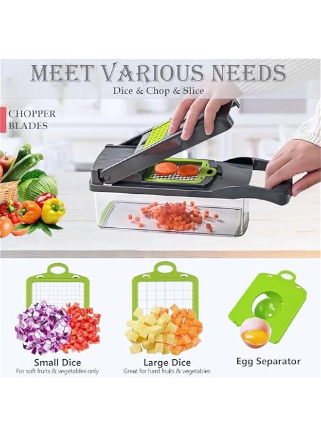 Pro Series 16 in 1 Vegetable Chopper and Mandoline Slicer with Container Multi Functional Food Cutter and Spiralizer for Salad Preparation Home Kitchen Essential - Image 2