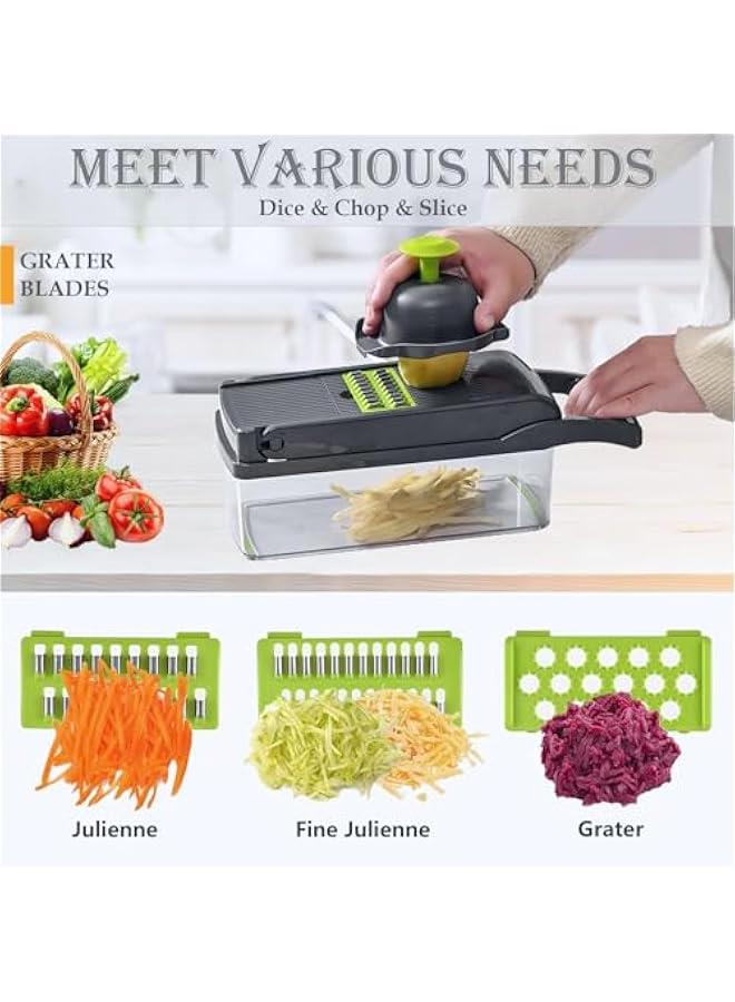Pro Series 16 in 1 Vegetable Chopper and Mandoline Slicer with Container Multi Functional Food Cutter and Spiralizer for Salad Preparation Home Kitchen Essential - Image 3