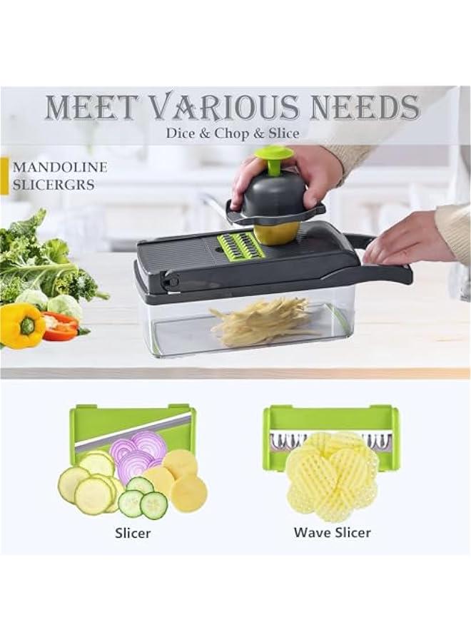 Pro Series 16 in 1 Vegetable Chopper and Mandoline Slicer with Container Multi Functional Food Cutter and Spiralizer for Salad Preparation Home Kitchen Essential - Image 4