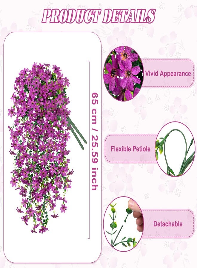 Hrobek 2 PCS Artificial Hanging Flowers Outdoor Spring Summer Decoration, Fake Hanging Vine Plants UV Resistant, Faux Daisy Flower Eucalyptus for Outside Home Indoor Porch - Image 2