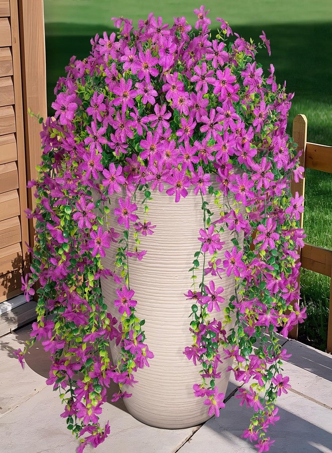 Hrobek 2 PCS Artificial Hanging Flowers Outdoor Spring Summer Decoration, Fake Hanging Vine Plants UV Resistant, Faux Daisy Flower Eucalyptus for Outside Home Indoor Porch - Image 1