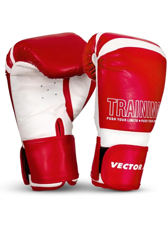 Vector X Training Boxing Gloves – Durable PU Gloves for Fitness, Sparring, Punching Practice, Home Gym & Professional Training, Size 10 OZ, Red - Image 1
