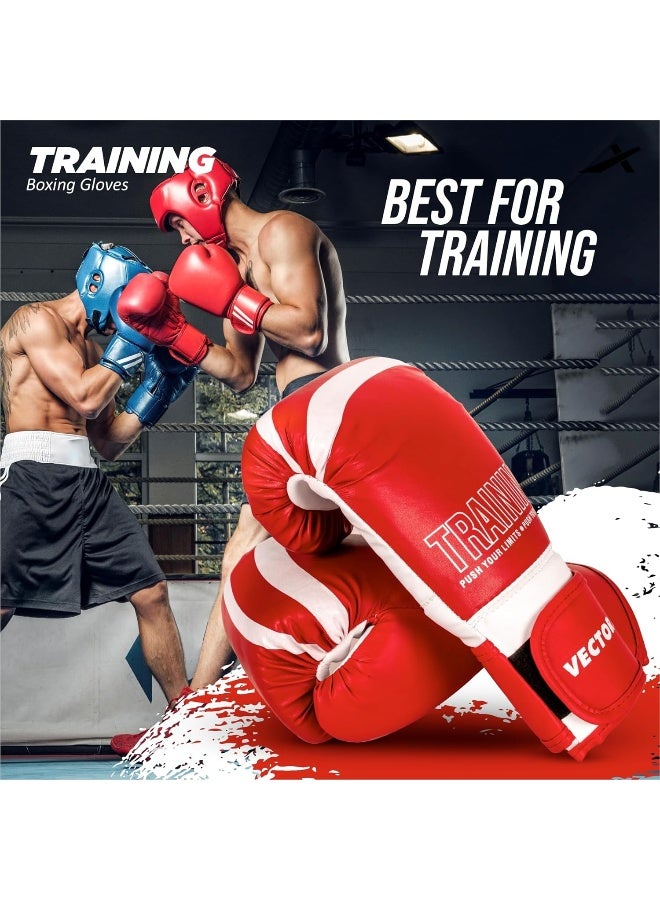 Vector X Training Boxing Gloves – Durable PU Gloves for Fitness, Sparring, Punching Practice, Home Gym & Professional Training, Size 10 OZ, Red - Image 5