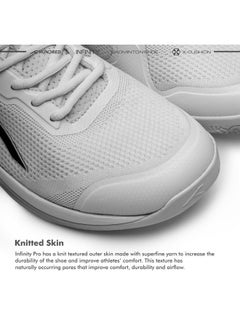 HUNDRED Men Infinity Pro Badminton Shoes (Non Marking) | Also Perfect For Squash, Table Tennis, Volleyball, Basketball & Indoor Sports | Lightweight & Durable | X-Cushion (White/Black, 9Uk)  - Image 2