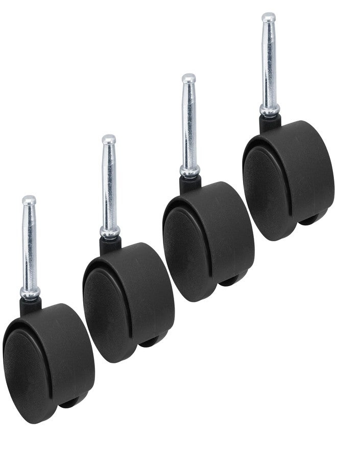 suiwotin 4pcs 1.5 Inch Swivel Caster Wheels, M8 Grip Neck Stem Caster Wheels, Heavy Duty Casters, Black Nylon Wheel Replacement for Furniture, Table, Cabinet, Shelf - Image 5
