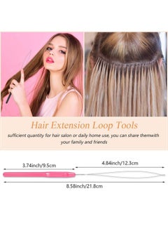 Chuangdi 20 Pieces Hair Extension Loop Needle Threader Pulling Hook Needle Bead Device Tool For Hair Or Feather Extensions Supplies Diy Hook Tool Loop Tools (Pink)  - Image 4
