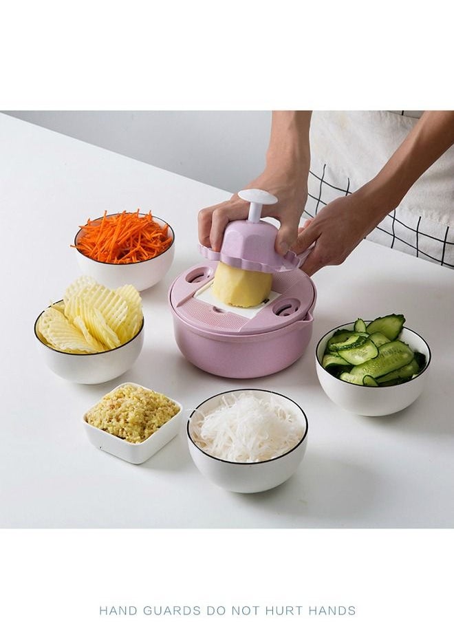 Cady One - 12 in 1 Vegetable Spiralizer Cutter Functions Easy to Use Wheat Slicer With Hand Guard Food Storage - Image 1