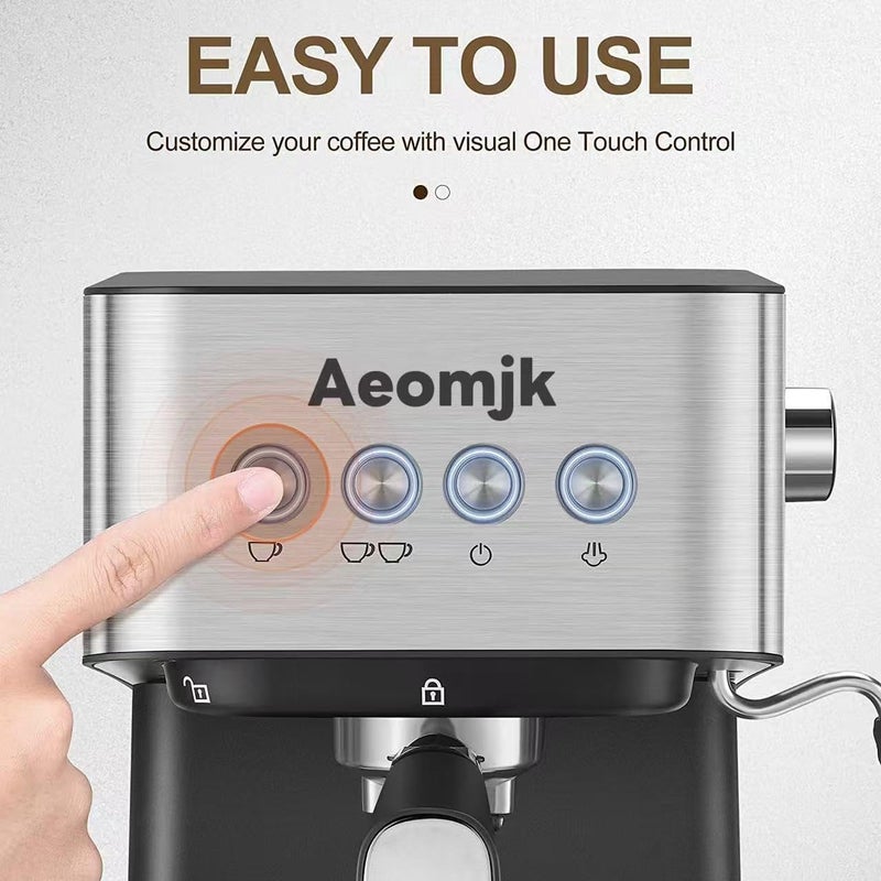 Wtrtr Espresso Machine Coffee, Professional Espresso Maker with Milk Frother Steam Wand,Espresso Manual Coffee Machines，Cappuccino& Latte Macchiato Coffee Maker - Image 1