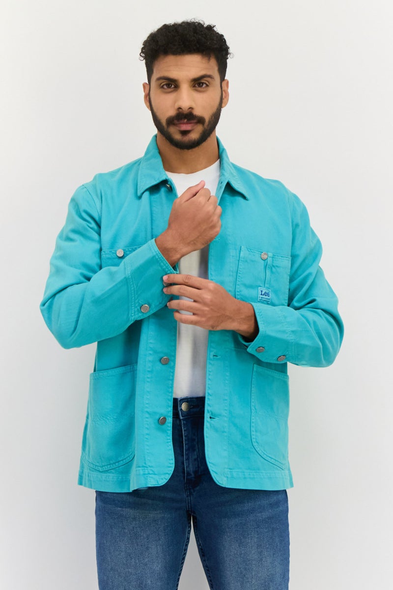 LEE Men Brand Logo Loco Jacket Shirt, Pale Green - Image 1