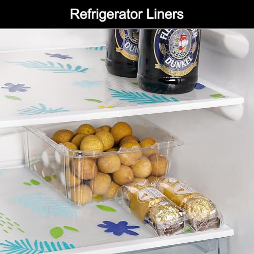 REWOP Fridge Mats, Kitchen Mat EVA Food Grade Multipurpose Washable Anti Slip Mat/Sheet for Fridge, Shelf Liners for Kitchen Shelves, Table, Drawer mat (300 * 45 cm) (Yellow+Green Flower) - Image 5