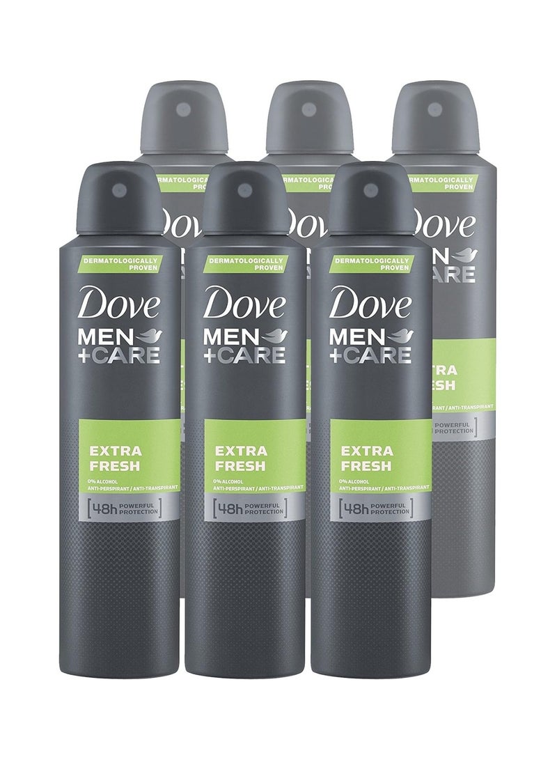 Dove Men+Care | Extra Fresh Anti-Perspirant 48 Hour Powerful Protection| 8.45 fl oz-250ML, 50.7 Fl Oz (Pack of 6)