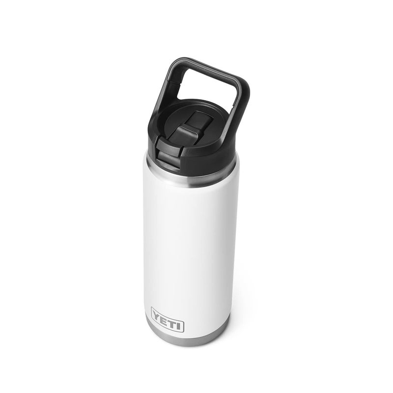 YETI Rambler 26 oz Bottle, Vacuum Insulated, Stainless Steel with Straw Cap, White - Image 5