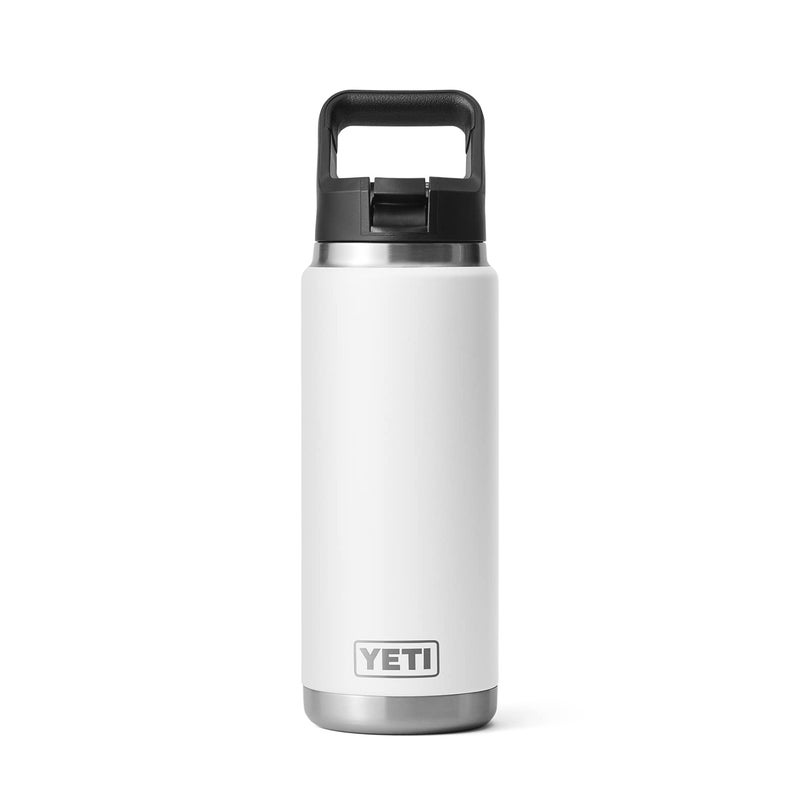 YETI Rambler 26 oz Bottle, Vacuum Insulated, Stainless Steel with Straw Cap, White - Image 3