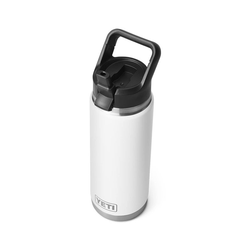 YETI Rambler 26 oz Bottle, Vacuum Insulated, Stainless Steel with Straw Cap, White - Image 1