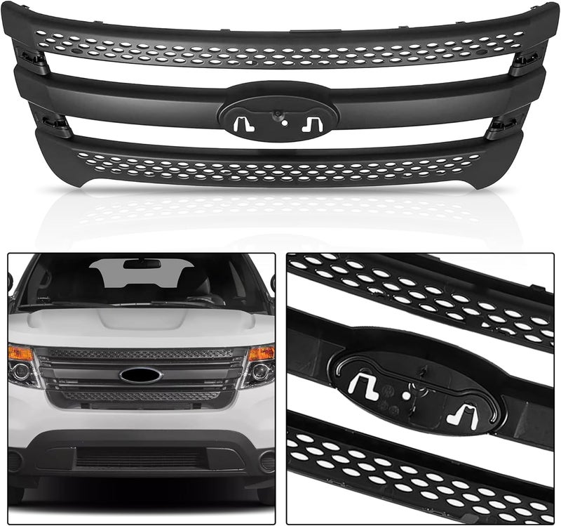 PartsFlow Front Bumper Grille for 2011-2015 Ford Explorer & Police Interceptor Utility - Image 3