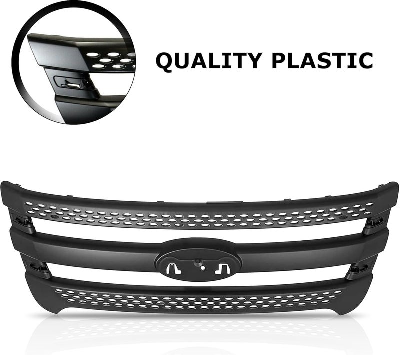 PartsFlow Front Bumper Grille for 2011-2015 Ford Explorer & Police Interceptor Utility - Image 4