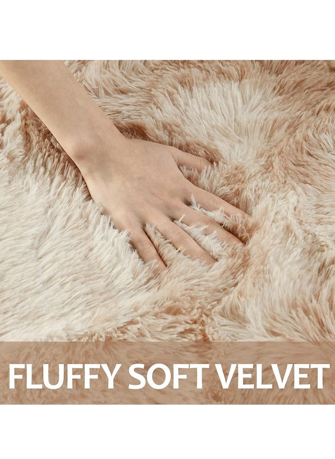 Optico - Modern Rugs Fluffy Soft Touch Area Rug Carpet Large for Living Room Bedroom Floor Mat Super Soft Fluffy Area Carpet Anti-Slip Plush Carpet High Pile Tie Dye Carpet for Living Room Bedroom Kids Room - Image 1