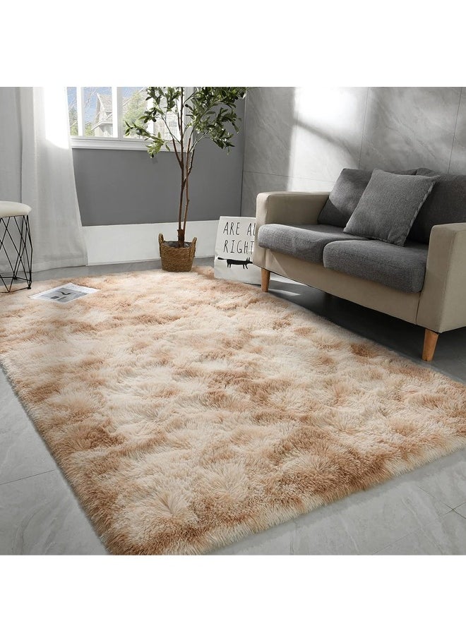 Optico - Modern Rugs Fluffy Soft Touch Area Rug Carpet Large for Living Room Bedroom Floor Mat Super Soft Fluffy Area Carpet Anti-Slip Plush Carpet High Pile Tie Dye Carpet for Living Room Bedroom Kids Room - Image 1