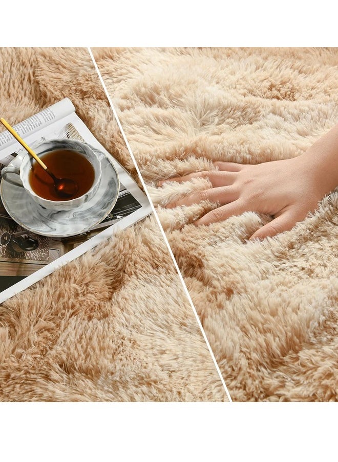 Optico - Modern Rugs Fluffy Soft Touch Area Rug Carpet Large for Living Room Bedroom Floor Mat Super Soft Fluffy Area Carpet Anti-Slip Plush Carpet High Pile Tie Dye Carpet for Living Room Bedroom Kids Room - Image 1