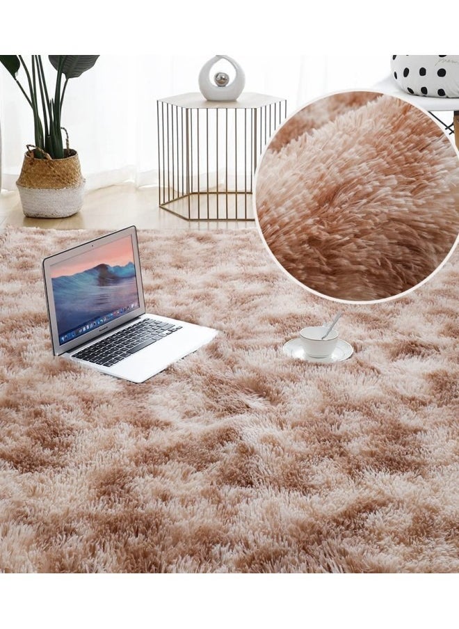 Optico - Modern Rugs Fluffy Soft Touch Area Rug Carpet Large for Living Room Bedroom Floor Mat Super Soft Fluffy Area Carpet Anti-Slip Plush Carpet High Pile Tie Dye Carpet for Living Room Bedroom Kids Room - Image 1