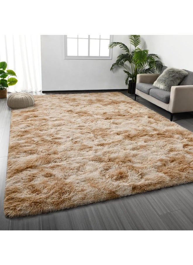 Optico - Modern Rugs Fluffy Soft Touch Area Rug Carpet Large for Living Room Bedroom Floor Mat Super Soft Fluffy Area Carpet Anti-Slip Plush Carpet High Pile Tie Dye Carpet for Living Room Bedroom Kids Room - Image 1