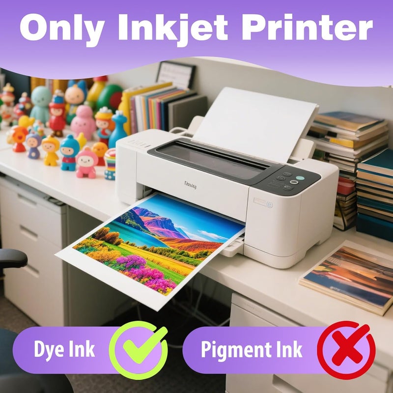 Uinkit 40 Sheets37lb Thin Flyer Paper Glossy 8.5x11 Inkjet Single Side DIY Chip Bag 135gsm Photos Picture for Inkjet Printer with Dye Ink Letter size A4 Brochure - Image 3