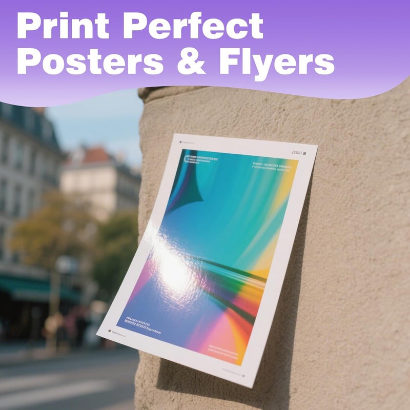 Uinkit 40 Sheets37lb Thin Flyer Paper Glossy 8.5x11 Inkjet Single Side DIY Chip Bag 135gsm Photos Picture for Inkjet Printer with Dye Ink Letter size A4 Brochure - Image 5