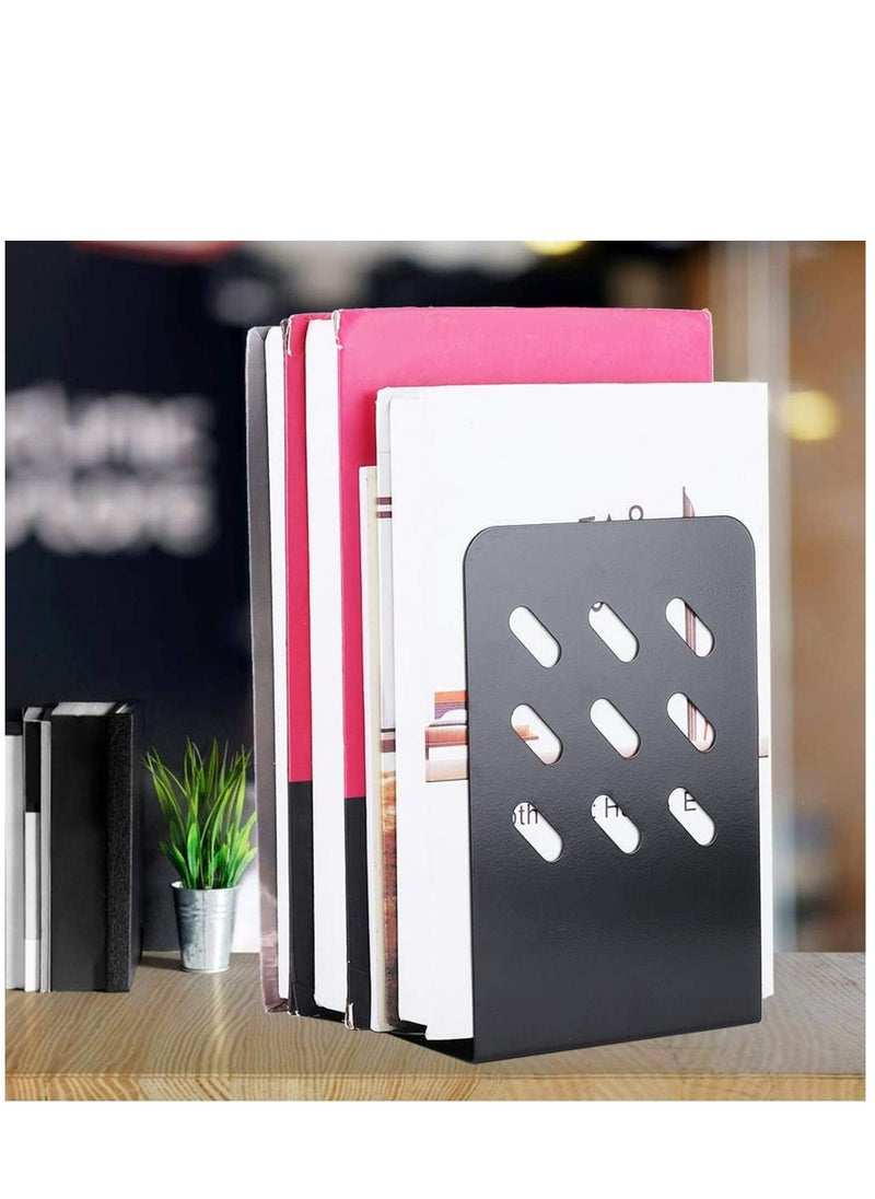Generic - Anti-skid bookends have a padding base to maintain stability. Even if you only put one book on the bookshelf, it will keep your books balanced and balanced, and won't scratch your furniture. - Image 1