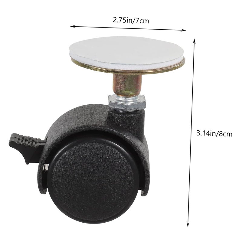 Self Adhesive Mini Caster Wheels 4PCS Swivel Silent Sticky Pulley For Furniture Storage Box DIY - Image 3