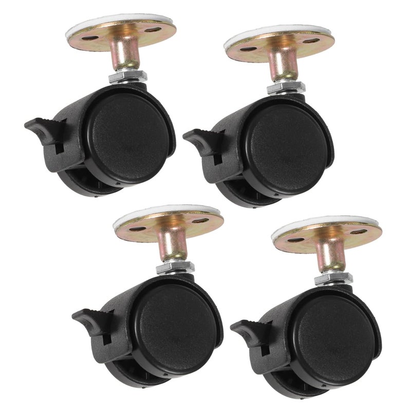Self Adhesive Mini Caster Wheels 4PCS Swivel Silent Sticky Pulley For Furniture Storage Box DIY - Image 2