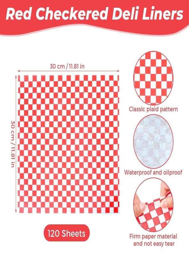Hslife Plastic Food Baskets with Liners,120 Sheets Red Checkered Deli Paper Liners and 12 Black Fast Food Basket Bulk, Classic Reusable Baskets with Waxed Paper Liners (Black Baskets & Red Liners) - Image 3
