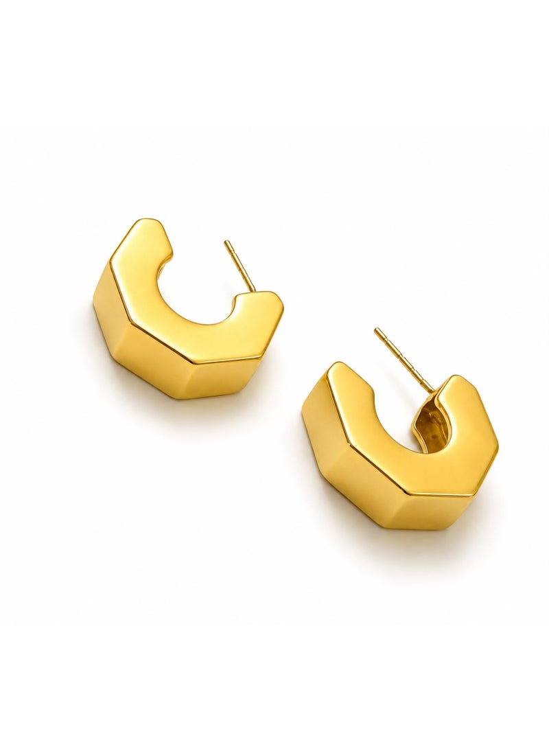 تريو ايرينجز أقراط حلقية بقوس منحوت - Image 3
