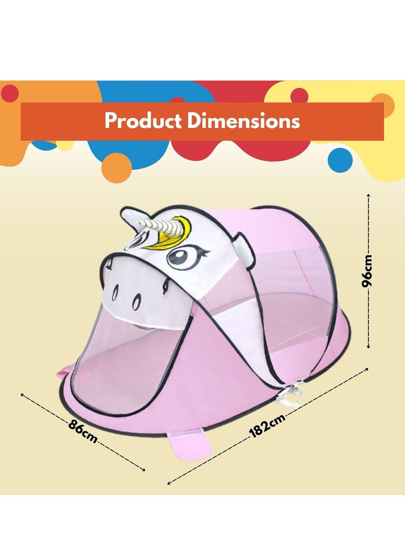 المنزل الذكي خيمة منزلية ذكية للأطفال للعب والنوم وديكور حفلات أعياد الميلاد وخيمة بيت اللعب للأولاد والبنات وخيمة داخلية وخارجية (خيمة يونيكورن) - Image 2
