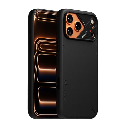Aulumu A17 Vegan Leather CoolHyper iPhone 17 Pro Case | Camera Control | with Cooling Fins | Luxury Comfort | Compatible with MagSafe | Complete Wrap-Around - Black - Image 1