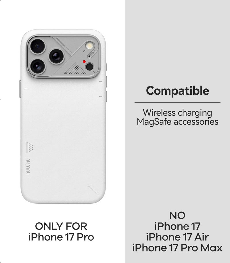 Aulumu A17 Vegan Leather CoolHyper iPhone 17 Pro Case | Camera Control | with Cooling Fins | Luxury Comfort | Compatible with MagSafe | Complete Wrap-Around - Black - Image 2