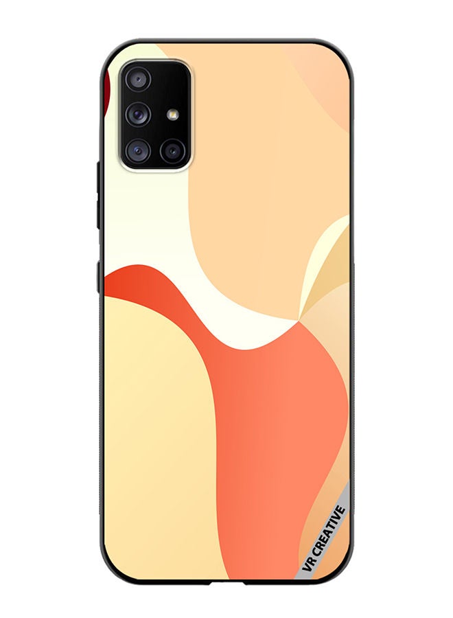 VR CREATIVE Protective Case Cover For Samsung Galaxy A51 5G Light Orange Abstract Cambered Design Multicolour - Image 1
