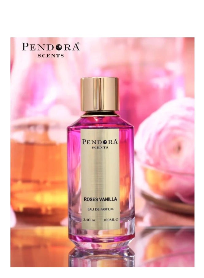 Pendora ROSES VANILLA BY PENDORA SCENT FOR WOMEN – EAU DE PARFUM 100 ML - Image 2