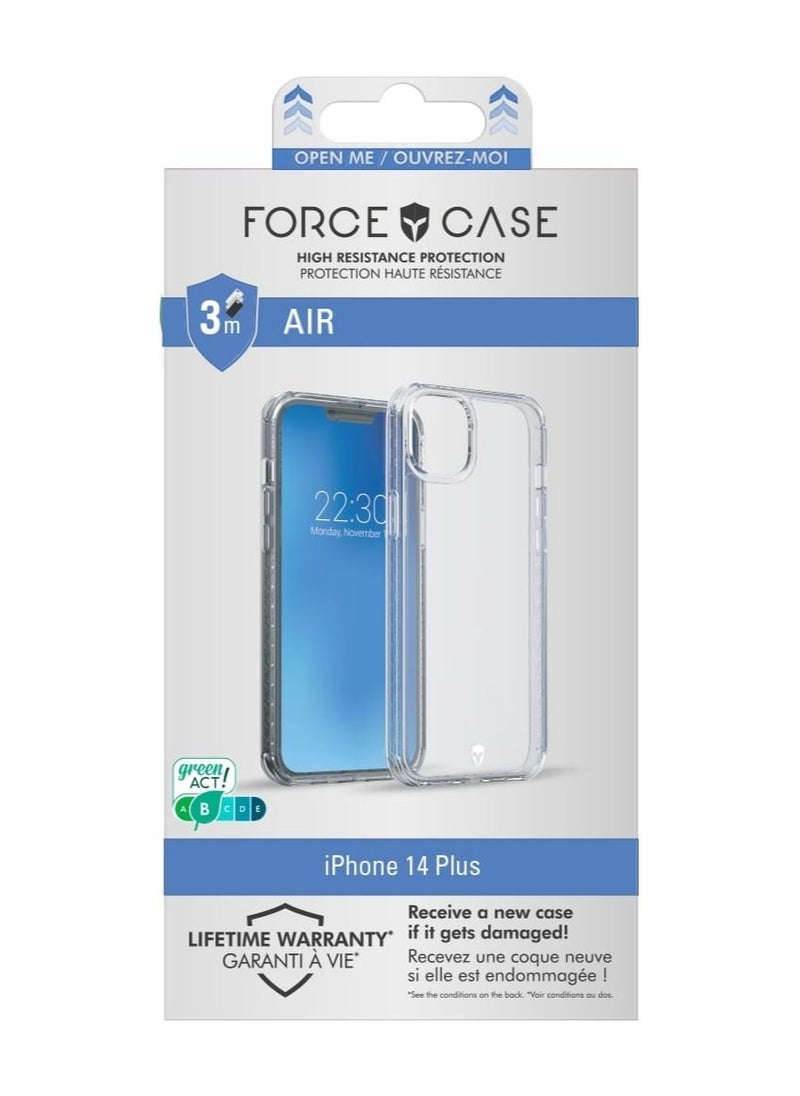 FORCE - Force Case iPhone 14 Plus AIR Reinforced Case Lifetime Warranty Transparent - 50% Recycled plastic - Image 1