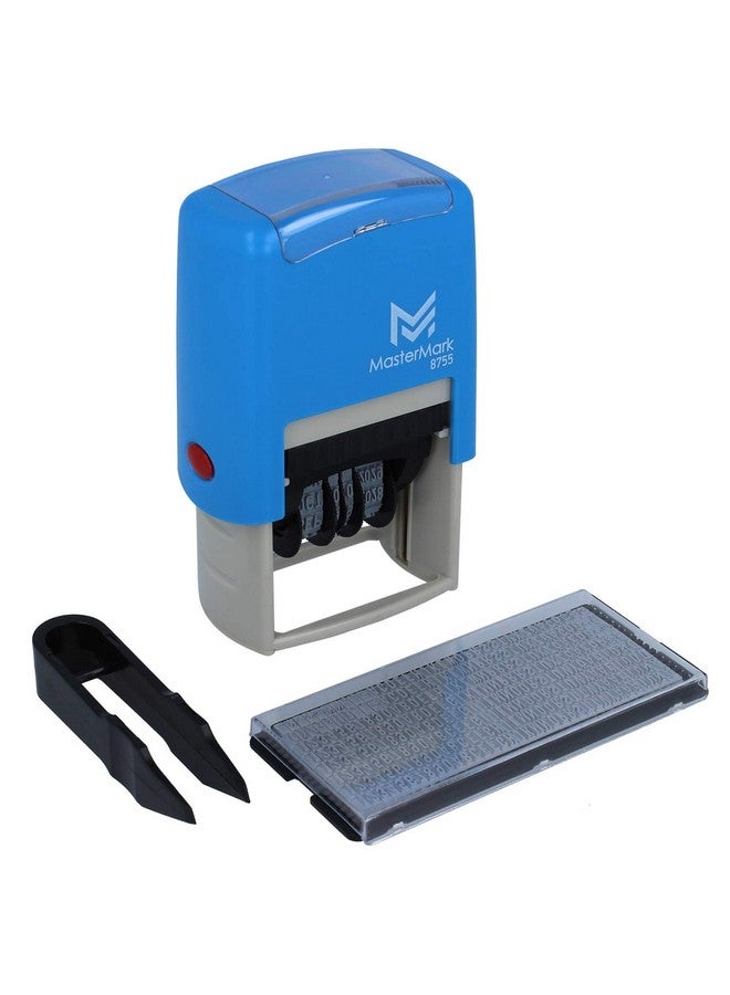 MasterMark Self-Inking Diy Date Stamp Kit - 1-5/8" X 1" Impression - Blue And Red Ink (8755)  - Image 1