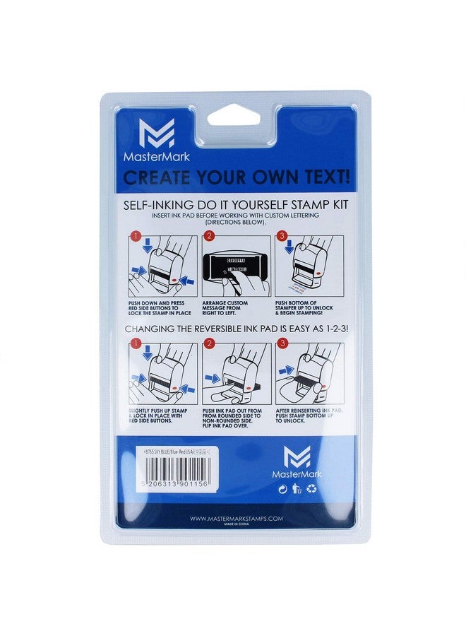MasterMark Self-Inking Diy Date Stamp Kit - 1-5/8" X 1" Impression - Blue And Red Ink (8755)  - Image 4